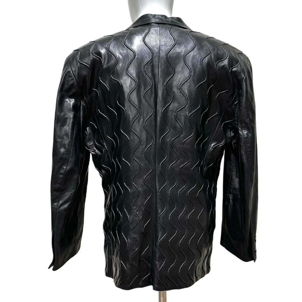 CLAUD MONTANA POUR IDEAL CUIR Paris France 1971designer fine leather Wave Blazer